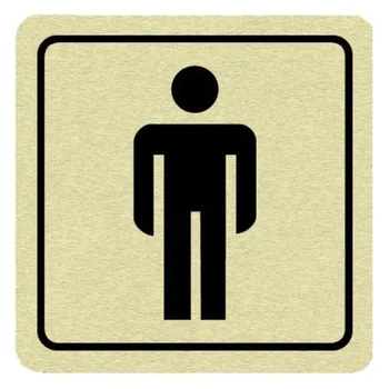 Informační tabulka Poháry.com Piktogram WC muži zlato