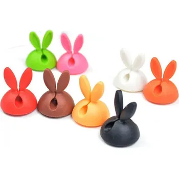 Držák na kabely, zajíček - Černá