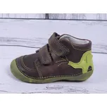 Celoroční kožené botičky obuv D.D.step 015-143B BARE FOOT hnědozelené se slonem velikost: 20
