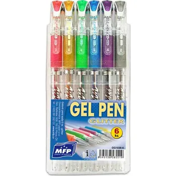 Gelové propisky sada 6 barev Glitter Mfp