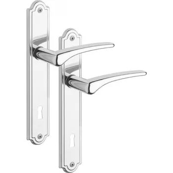 Dveřní kování Rostex Atlantis štítové dveřní kování - klika-knoflík pro klíč 90mm Cr