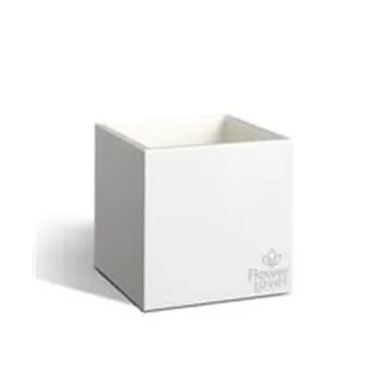 Květináč Plastkon Cubico 14 cm, ledově bílý
