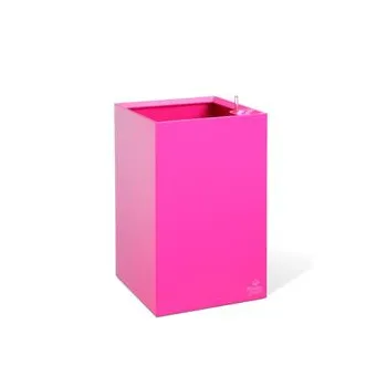 Plastkon Cubico samozavlažovací květináč 9 x 9 x 13,5 cm, růžový