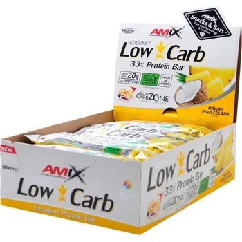 Recenze Amix Low Carb 33% Protein Bar 15 x 60 g