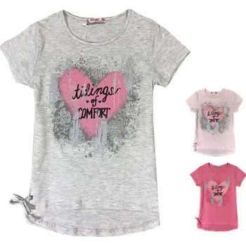 Dívčí tričko KUGO DÍVČÍ TRIČKO "COMFORT" Barva: světle růžová, Velikost: 116