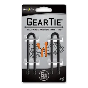 Lezecký doplněk Flexidrát GEAR TIE 15cm ČERNÝ 2ks Nite Ize