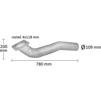 Přední díl výfuku Trubka výfuku MAN TGA (PR 68.43)