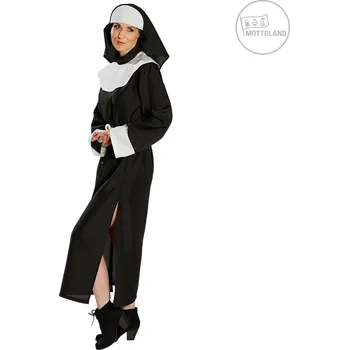 Karnevalový kostým Mottoland Německo Nun - kostým jeptišky s pokrývkou hlavy varianta: 40