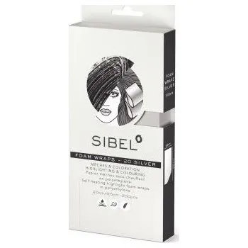 Příslušenství k barvení vlasů Melírovací pěnová fólie Sibel High-Light 20 x 9,5 cm - stříbrná, 200 ks (4333071) + dárek zdarma