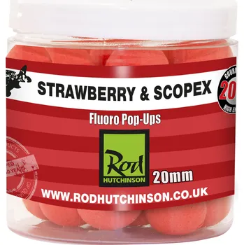 Boilies Rod Hutchinson Fluoro Pop-ups Strawberry & Scopex 20 mm