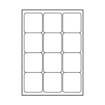 Samolepící etiketa LOGO etikety 66mm x 70mm, A4, matné, bílé, 12 etiket, 140g/m2, baleno po 25 ks, pro inkous (EL066BNT3L)