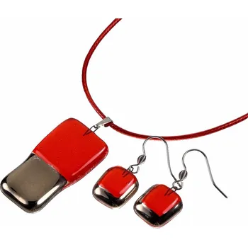 Souprava šperků Souprava skleněných šperků PLATINUM červená - 0903