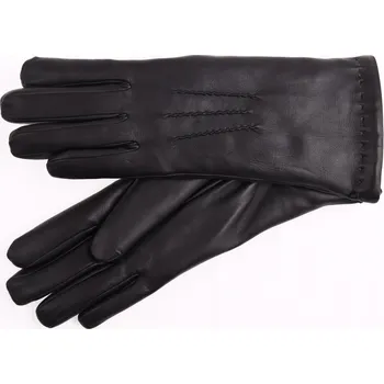 Rukavice Špongr Dámské kožené rukavice zateplené kožešinou MARGIT černé Velikost: 8 1/2"