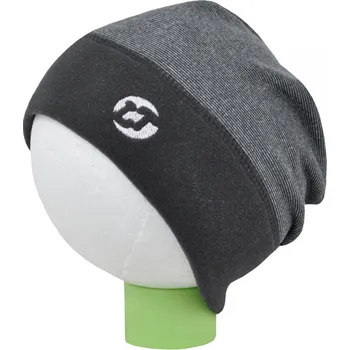 Čepice černo-šedá tecnostretchová čepice rovného střihu