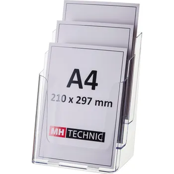 MH Technic s.r.o. Stolní stojánek na letáky 3xA4, transparentní