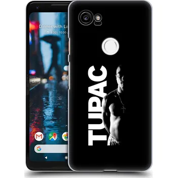 Pouzdro na mobilní telefon HEAD CASE plastový obal na mobil Google Pixel 2 XL Zpěvák rapper Tupac Shakur 2Pac bílý nadpis (Pouzdro plastové HEAD CASE na mobil Google Pixel 2 XL Zpěvák Tupac, 2Pac, Pac, Makaveli bílý popisek)