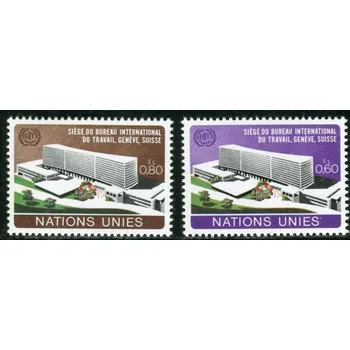 Poštovní známka (1974) MiNr. 37 - 38 ** - OSN Ženeva - Zahájení nového sídla Mezinárodní organizace práce (ILO) v Ženevě