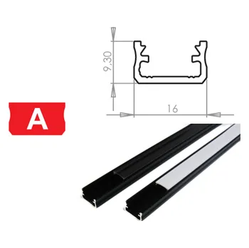 LED lišta LEDLabs Hliníkový profil LUMINES A 3m pro LED pásky, černý