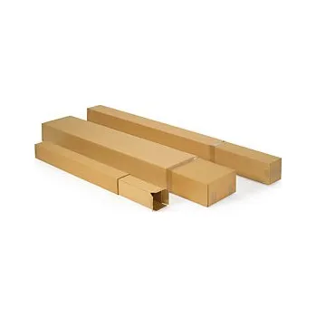 Obalový materiál Dlouhá krabice 100x100x1200-2000mm, teleskopické víko, hnědá, třívrstvá vlnitá lepenka (3VVL) | RAJA - Balení po 15 ks