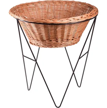 Kovový stojan s proutěným kulatým košem Salg III.