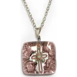 Skleněný přívěsek čtvercový hnědý TERRA P0209