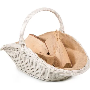 Krbový koš bělený proutěný s jutou Camino VIII.