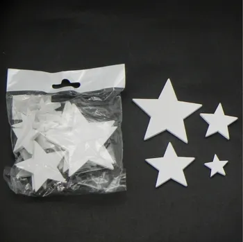 Vánoční dekorace Hvězdičky dřevo 2,5/4/5/7cm mix bílá (MWD/STAR)