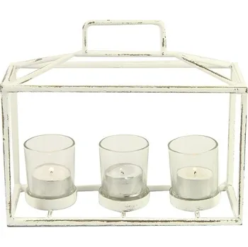 Zahradní dekorace Bílý svícen - XS (112393 036 738497 svícen XS bílý)