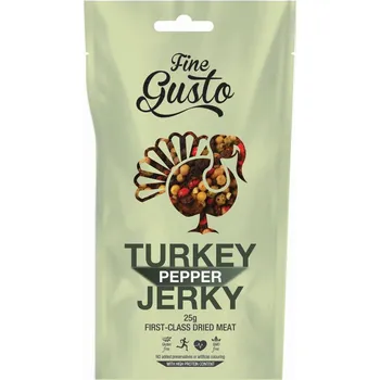 Sušené maso Fine Gusto Krůtí jerky pepř 25 g