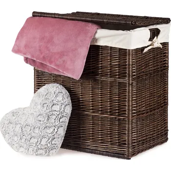 Koš na prádlo Koš na prádlo s látkou proutěný hranatý provence Prosop VI.