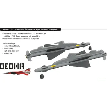 Plastikový model Eduard 1/48 R-23T missiles for MiG-23 (EDUARD/TRUMPETER)