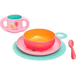 Suavinex Jídelní sada Booo růžová 6m