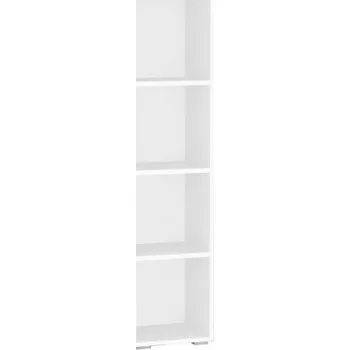 Obývací stěna Policový regál REA Rebecca 4 - bílá - s dvířky/bez dvířek