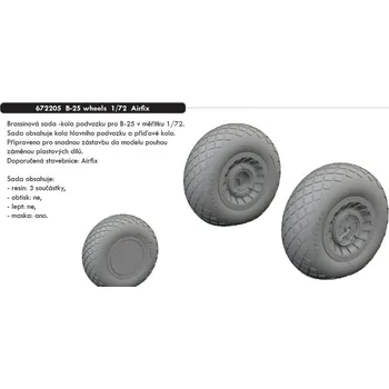 Plastikový model Eduard 1/72 B-25 wheels (AIRFIX)