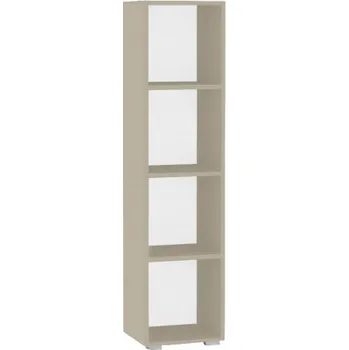 Obývací stěna Policový regál REA Rebecca 4 - cappuccino - s dvířky/bez dvířek
