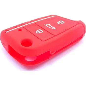 Autoklíč Silikonový obal na klíč VW Seat Škoda- barva červená