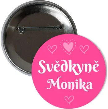 Odznáček s potiskem Svědkyně se jménem