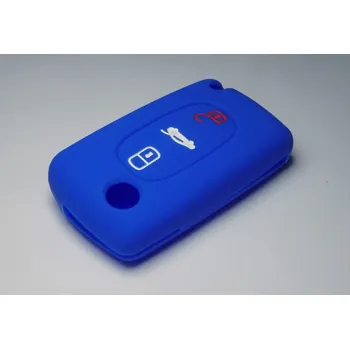 Autoklíč Silikonový obal na klíč Citroen / Peugeot - modrá