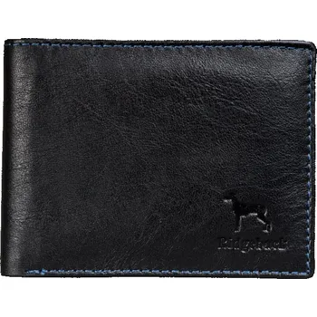 Peněženka Ridgeback Pánská kožená peněženka JBNC 35 ČERNÁ / modré šití