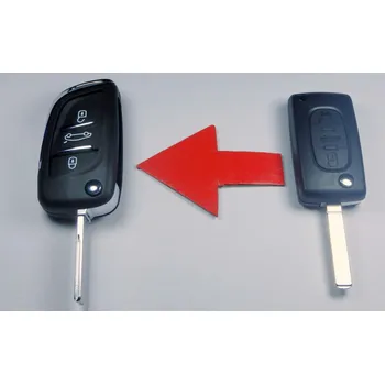 Autoklíč klíč vystřelovací Citroen Peugeot přestavba do nového stylu