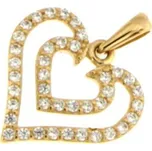 Zlatnictví U Kostela Zlatý přívěsek srdíčko s bílými kamínky PDD0112 284635964