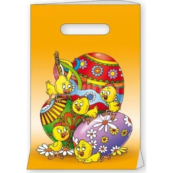 Dárková taška Velikonoční taška PE s průhmatem 20 x 30 cm "Kuřátka" [1 ks]