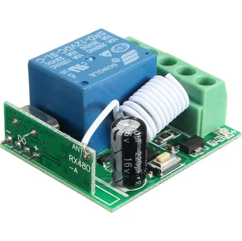 Vývojová deska Dálkově ovládané jednokanálové relé DC12V10A - 433MHz