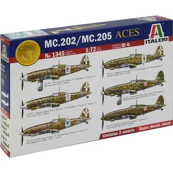Italeri MC.202/MC.205 Italian ACES 1:72 Plastikový model Italeri MC.202/MC.205 Italian ACES 1:72