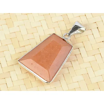 Přívěsek Kalcit oranžový zkosený přívěsk bižu obruba