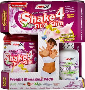 Spalovač tuku Amix Shake4 Fit & Slim 1000 g + Carniline 480 ml