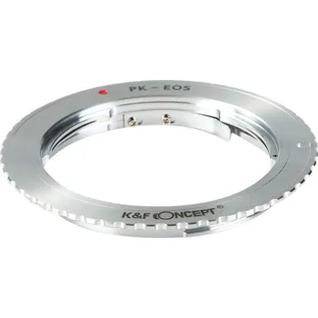 Redukce K&F Concept z objektivu Pentax K na Canon EOS (Umožni nasadit objektiv s bajonetem Pentax K na fotoaparáty Canon EOS)