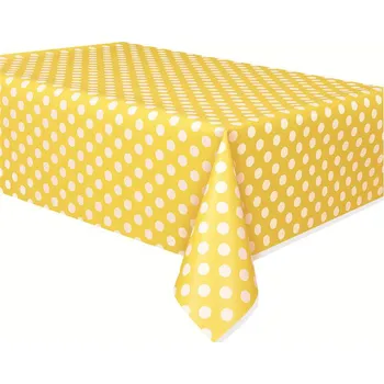 ubrus Unique ubrus tečky žlutý/bílý 137 cm x 274 cm
