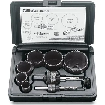 Vrták SADA VYŘEZÁVAČŮ OTVORŮ-MODEL 450/C9 9 DÍLŮ (Sada pil na otvory a příslušenství pro elektrikáře)