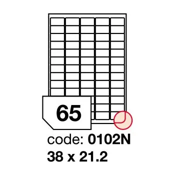 Samolepící etiketa Samolepící etikety Rayfilm Office 38x21,2 mm 100 archů, inkjet, R0105.0102N
